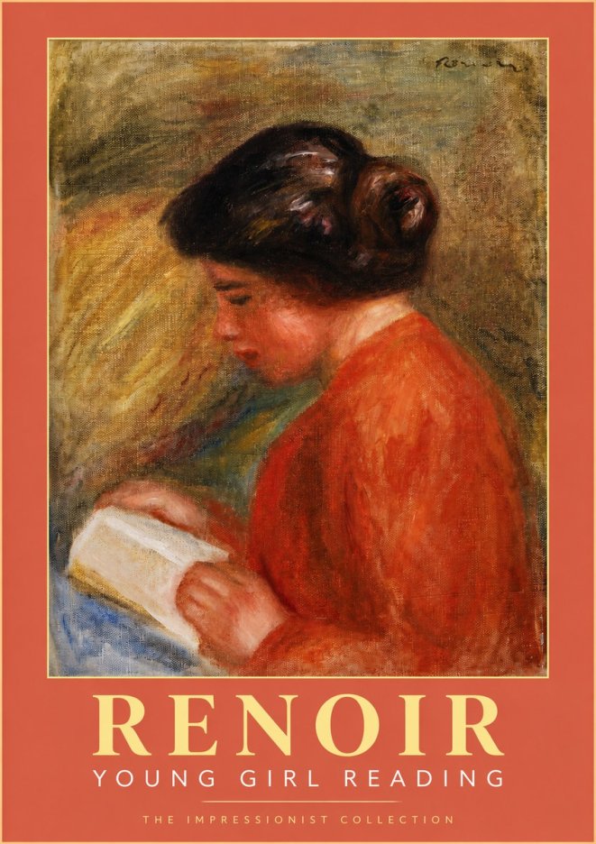 Renoir Young Girl Reading I No2 - Póster
