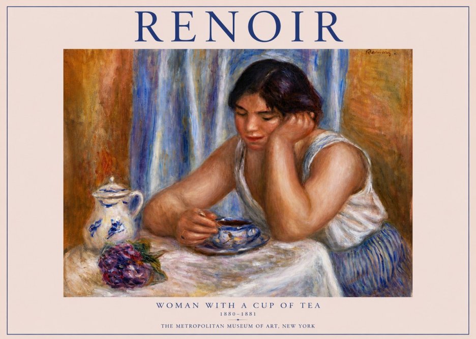 Renoir Woman with a Cup of Tea No3 - Póster