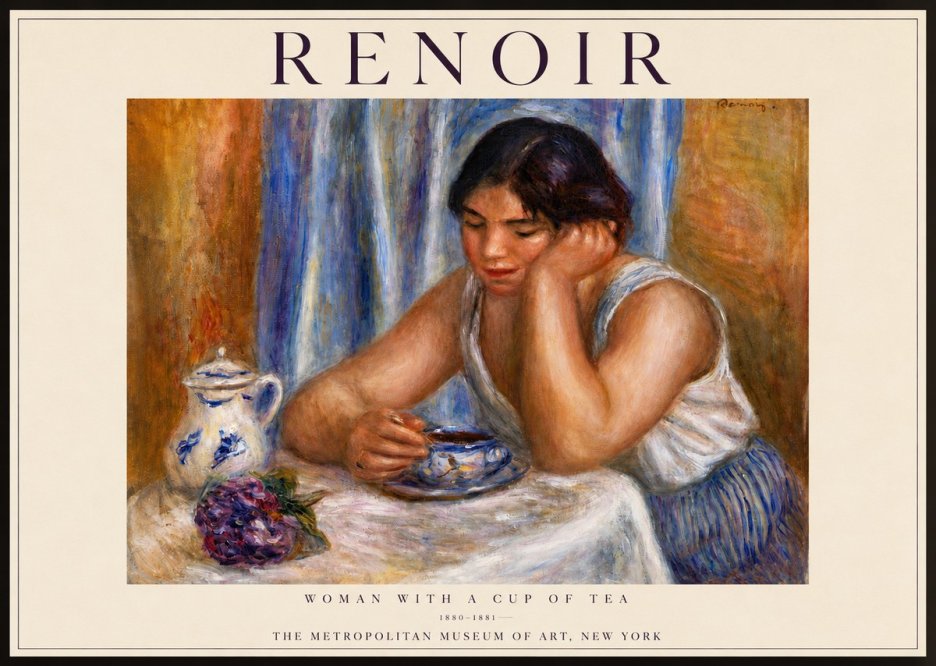 Renoir Woman with a Cup of Tea No4 - Póster