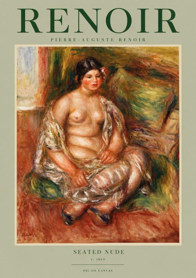 Renoir Seated Nude No2 - Póster