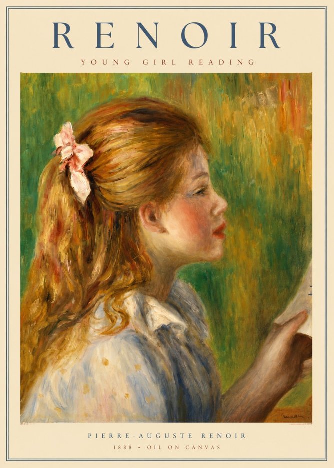Renoir Young Girl Reading II No2 - Póster