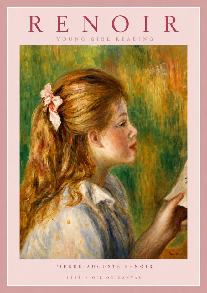 Renoir Young Girl Reading II No5 - Póster
