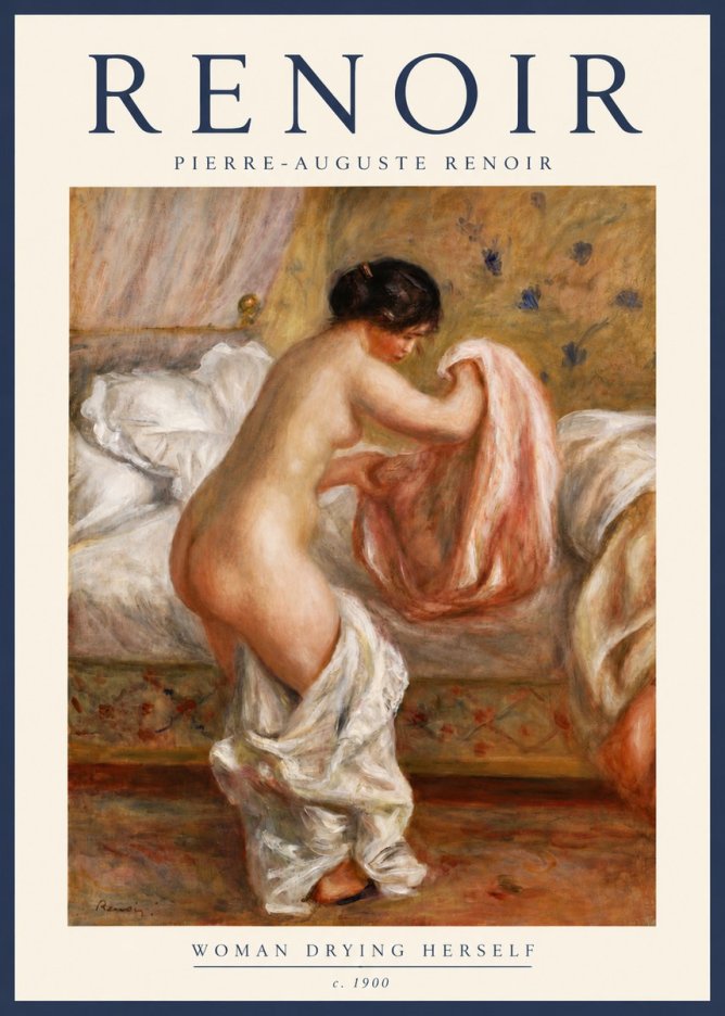 Renoir Woman Drying Herself No6 - Póster