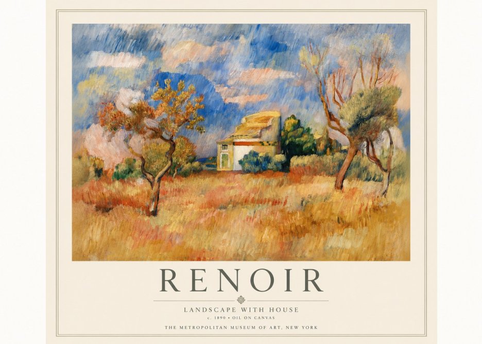 Renoir Landscape with House III No3 - Póster