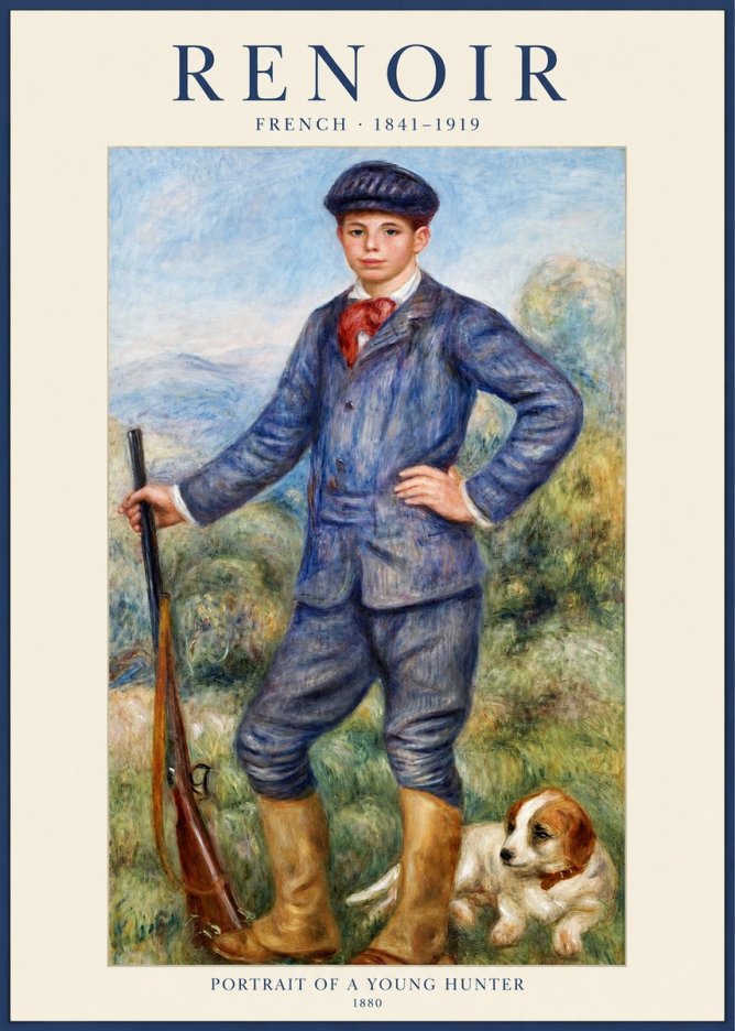 Renoir Portrait of a Young Hunter No1 - Póster