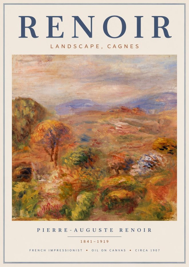 Renoir Landscape, Cagnes No4 - Póster
