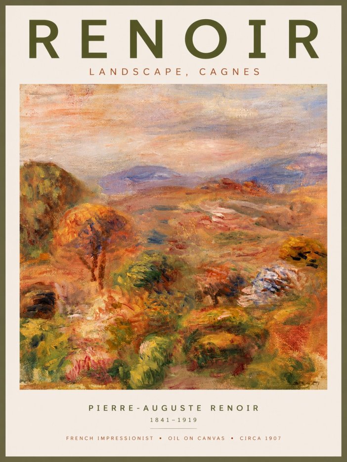 Renoir Landscape, Cagnes No6 - Póster
