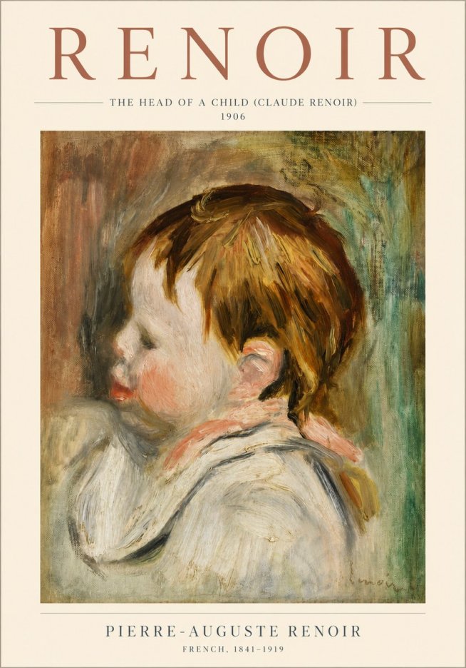 Renoir The Head of a Child (Claude Renoir) No3 - Póster