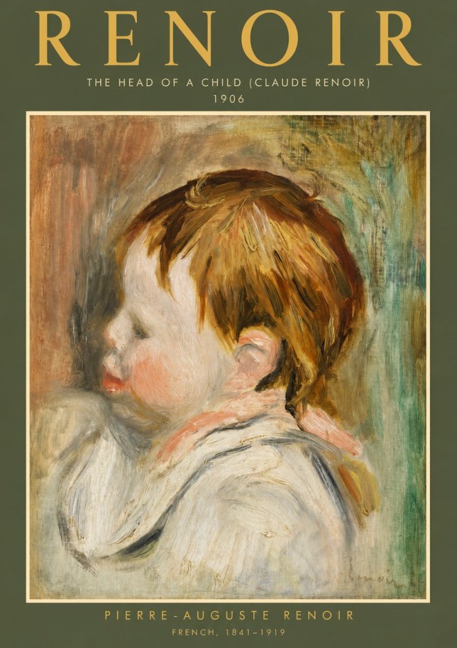 Renoir The Head of a Child (Claude Renoir) No4 - Póster