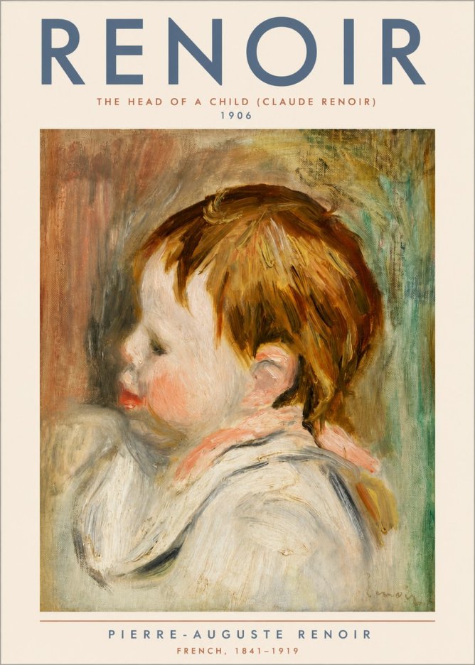 Renoir The Head of a Child (Claude Renoir) No5 - Póster