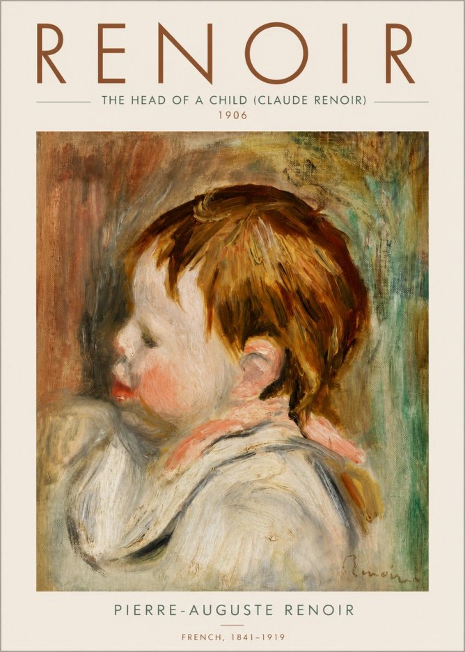 Renoir The Head of a Child (Claude Renoir) No6 - Póster