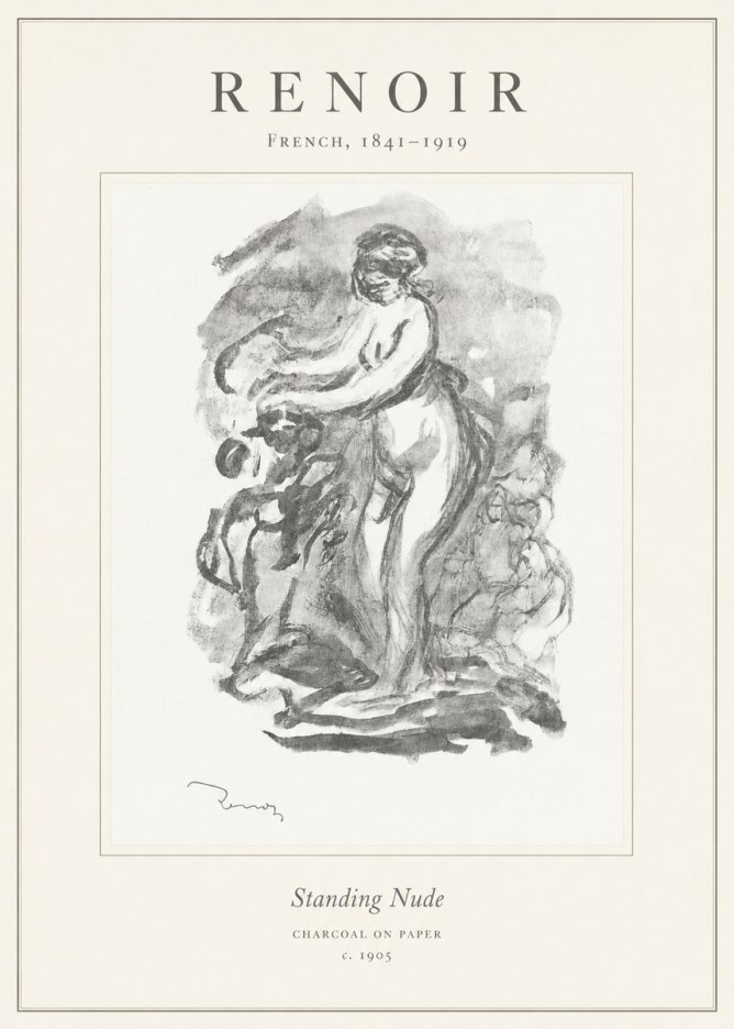 Renoir Standing Nude No1 - Póster