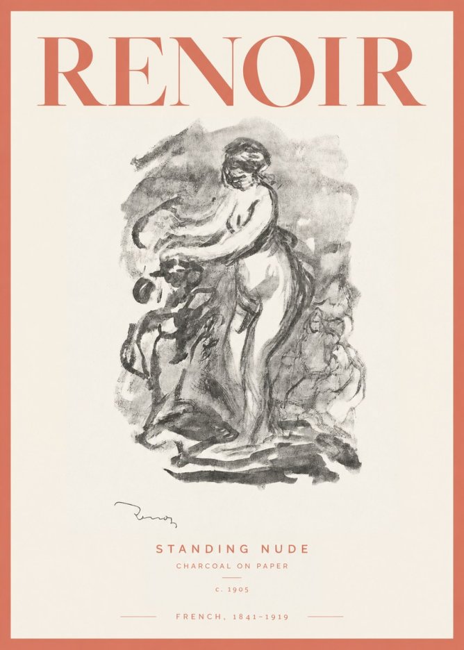Renoir Standing Nude No2 - Póster