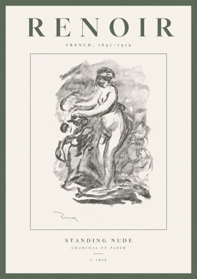 Renoir Standing Nude No3 - Póster