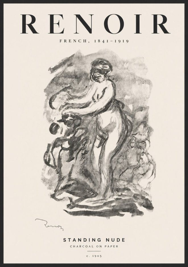 Renoir Standing Nude No4 - Póster