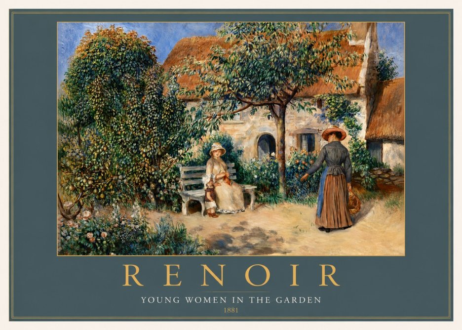 Renoir Young Women in the Garden II No2 - Póster