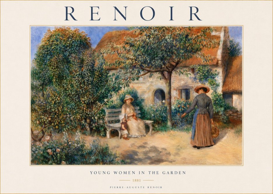 Renoir Young Women in the Garden II No3 - Póster