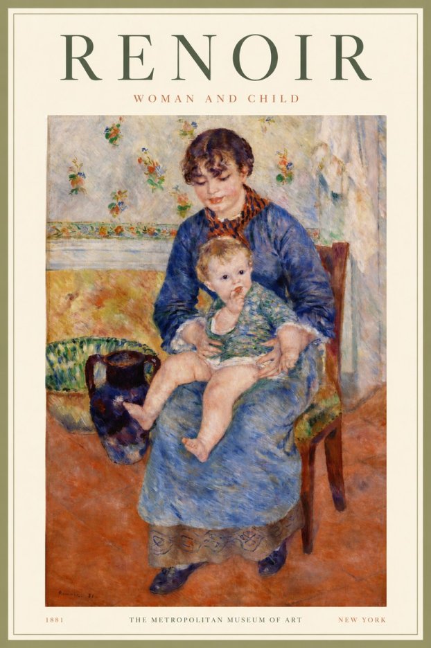 Renoir Woman and Child No2 - Póster