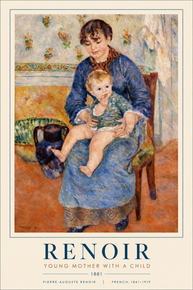 Renoir Woman and Child No3 - Póster