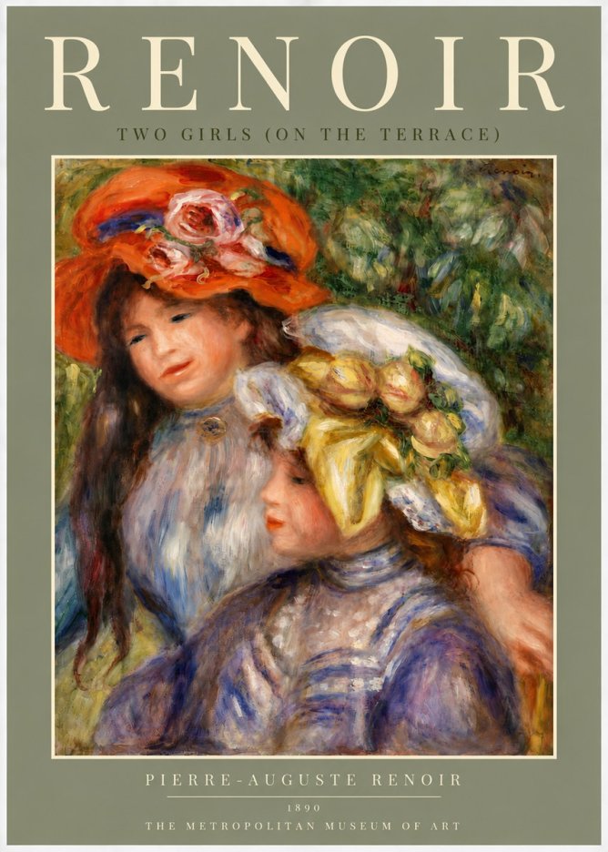Renoir Two Girls (on the Terrace) No5 - Póster