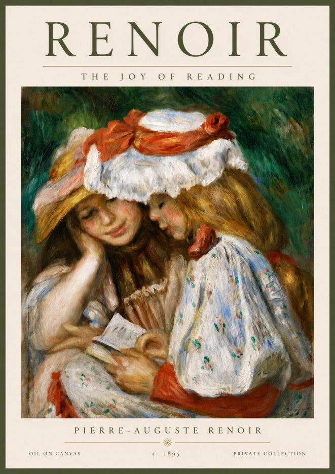 Renoir The Joy of Reading No6 - Póster