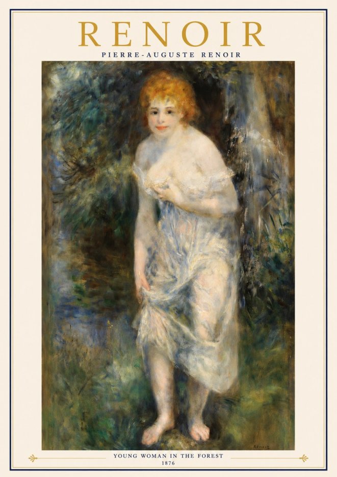 Renoir Young Woman in the Forest No2 - Póster