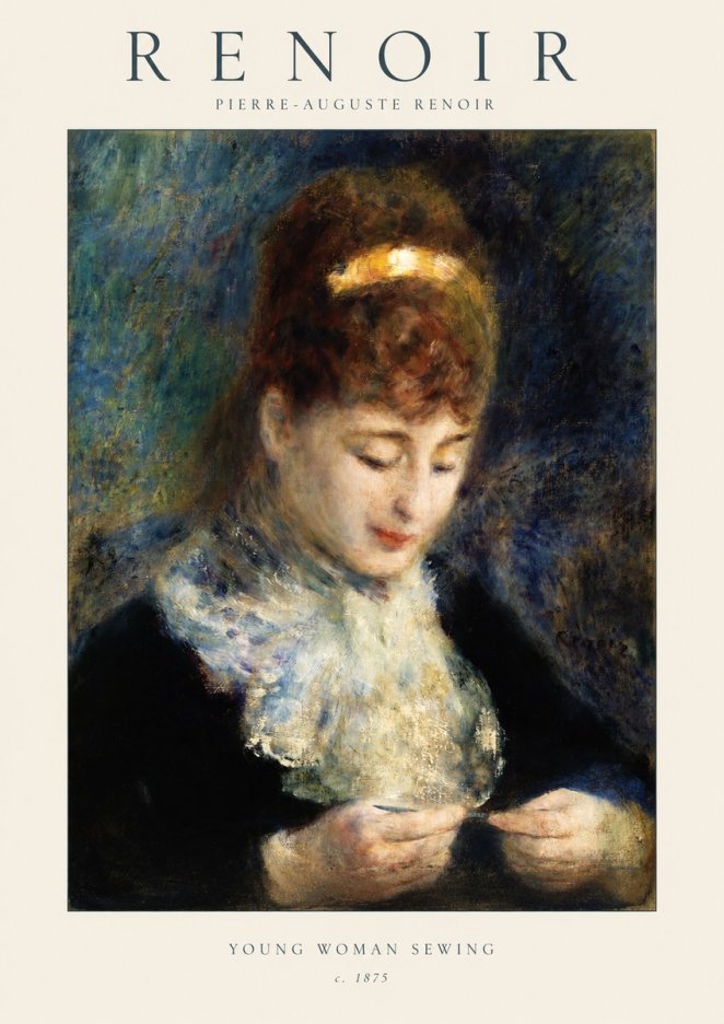 Renoir Young Woman Sewing II No1 - Póster