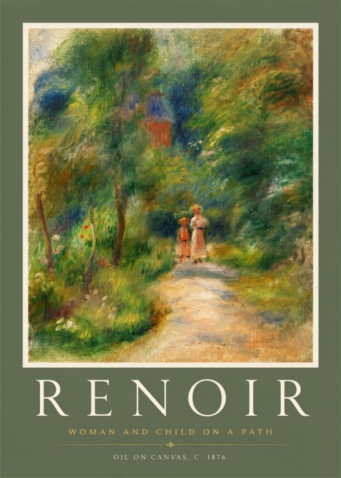 Renoir Woman and Child in a Landscape II No2 - Póster
