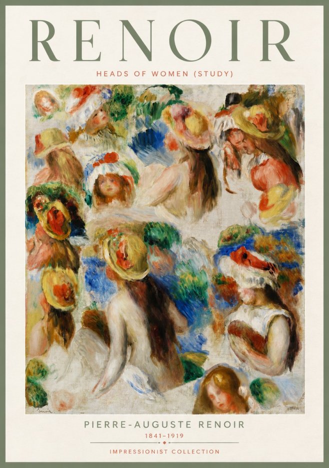 Renoir Heads of Women (Study) No4 - Póster