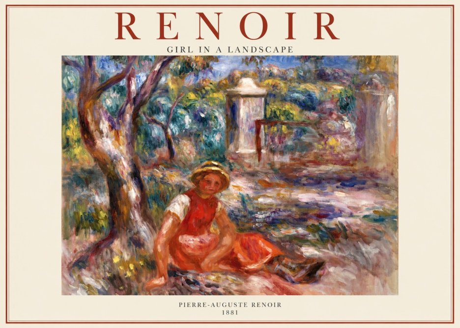 Renoir Girl in a Landscape No1 - Póster