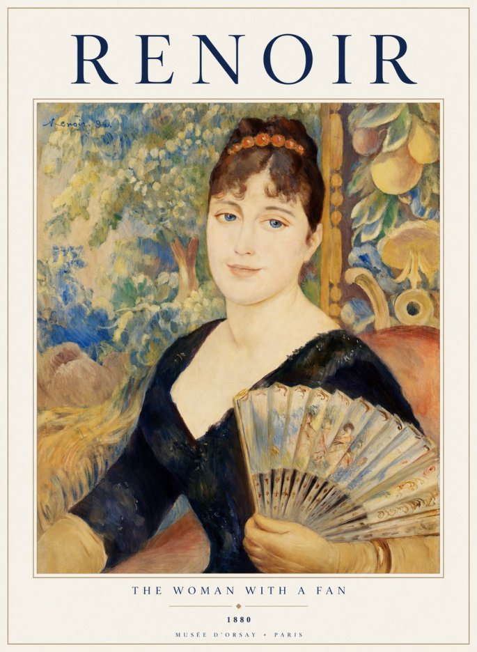 Renoir The Woman with a Fan No1 - Póster