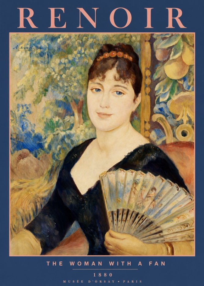 Renoir The Woman with a Fan No2 - Póster