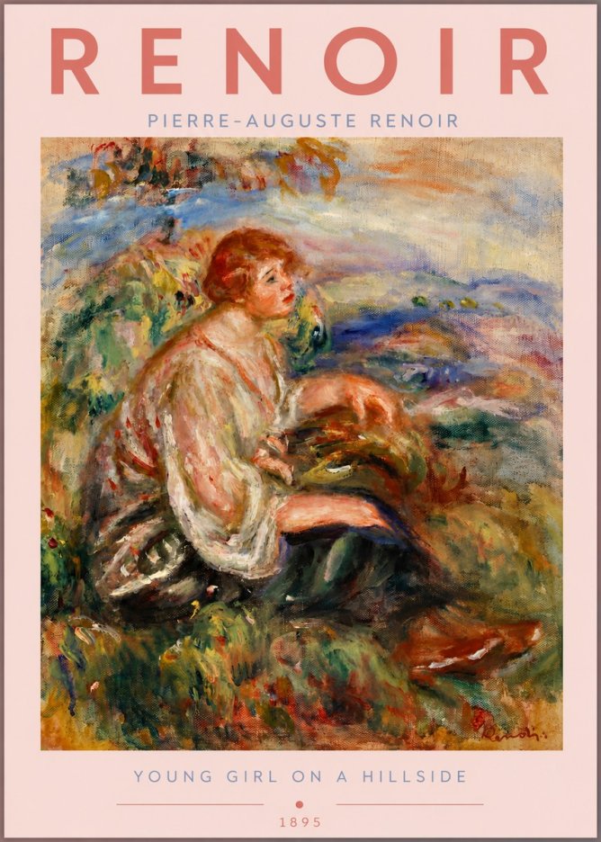 Renoir Young Woman in a Landscape No3 - Póster