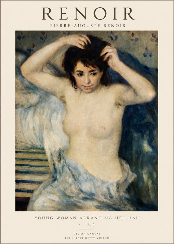 Renoir Young Woman Arranging Her Hair No1 - Póster