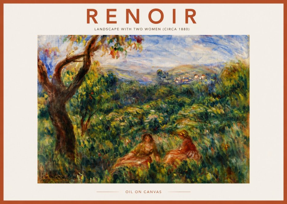 Renoir Landscape with Two Women (Circa 1880) No6 - Póster
