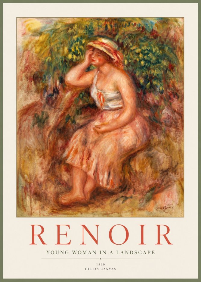 Renoir Seated Woman in a Landscape No3 - Póster