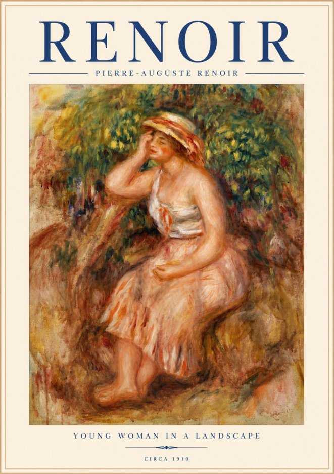 Renoir Seated Woman in a Landscape No4 - Póster