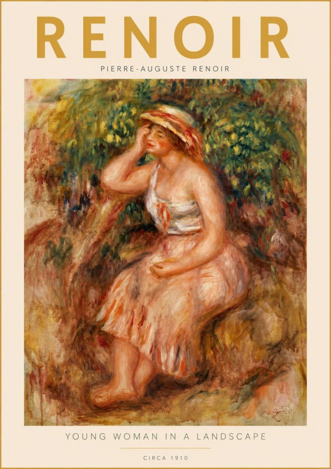 Renoir Seated Woman in a Landscape No5 - Póster