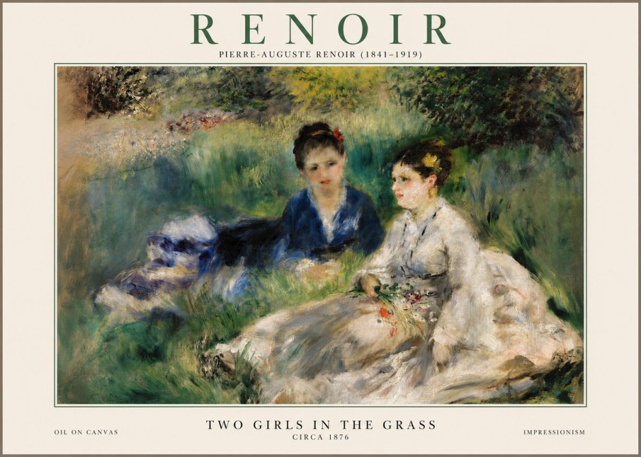 Renoir Two Girls in the Grass No2 - Póster