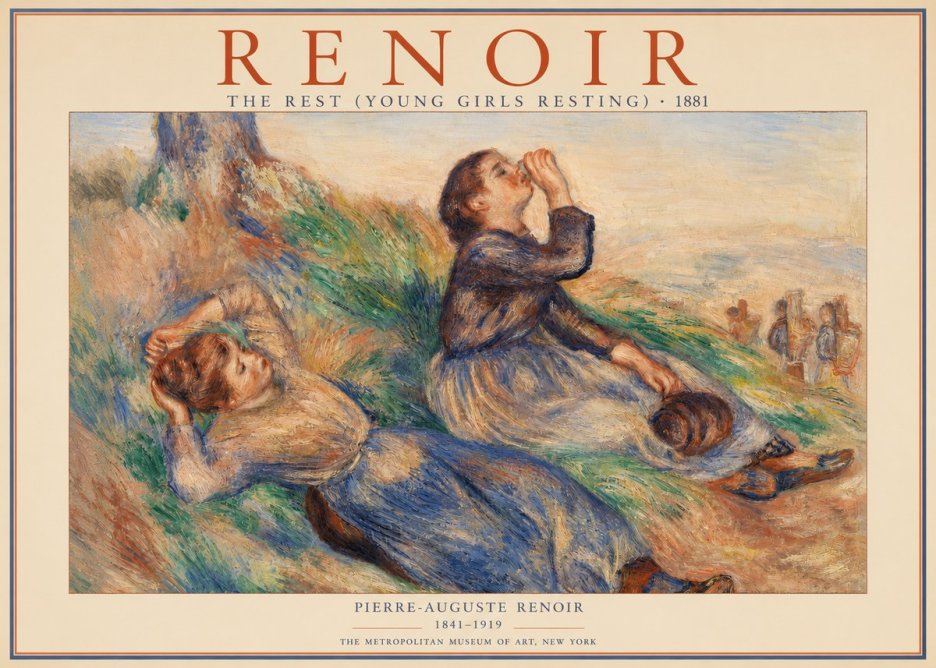Renoir The Rest (Young Girls Resting) No2 - Póster