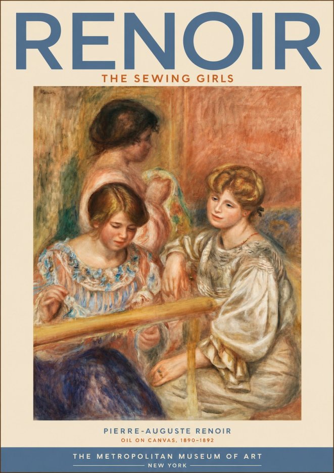 Renoir The Sewing Girls No2 - Póster