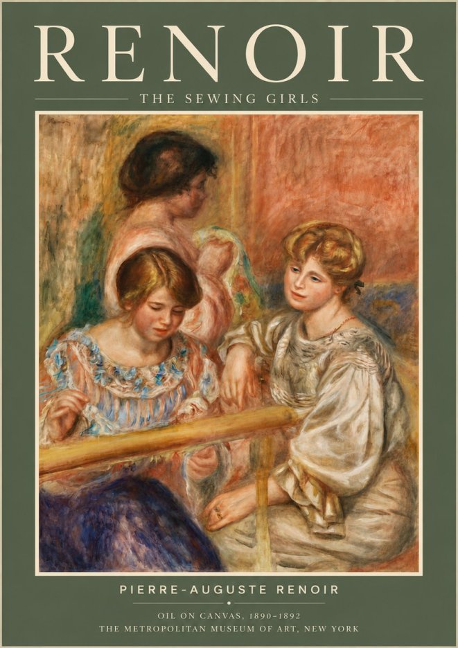 Renoir The Sewing Girls No5 - Póster