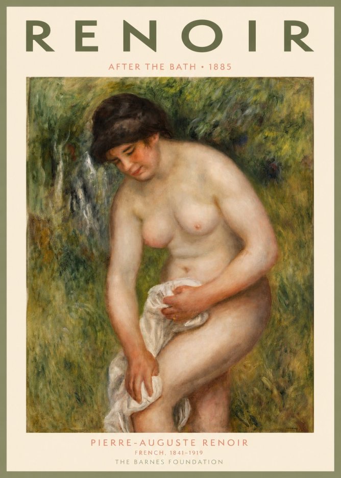 Renoir After the Bath No2 - Póster
