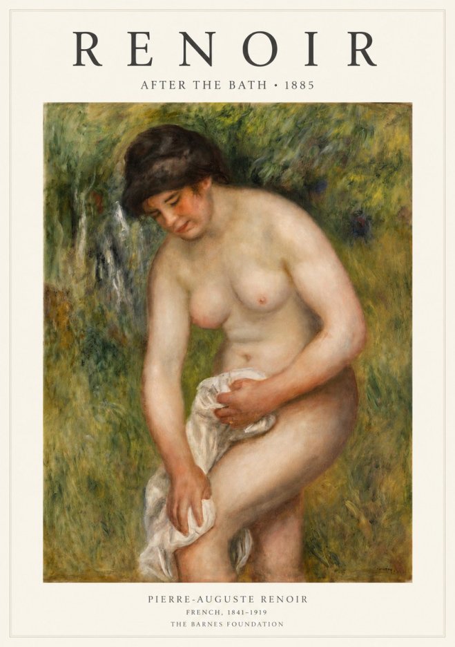 Renoir After the Bath No3 - Póster