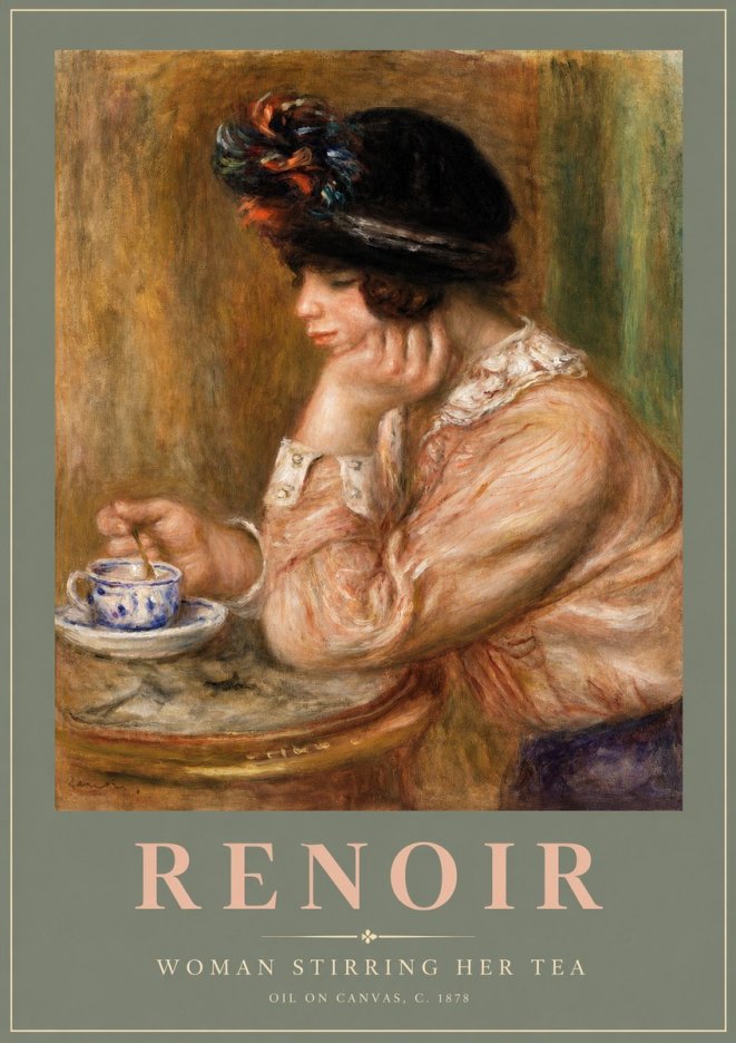 Renoir Woman Stirring a Cup of Tea No2 - Póster