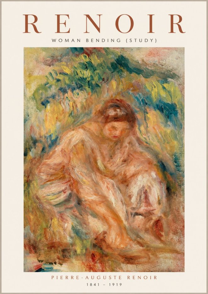 Renoir Woman Bending (Study) No1 - Póster