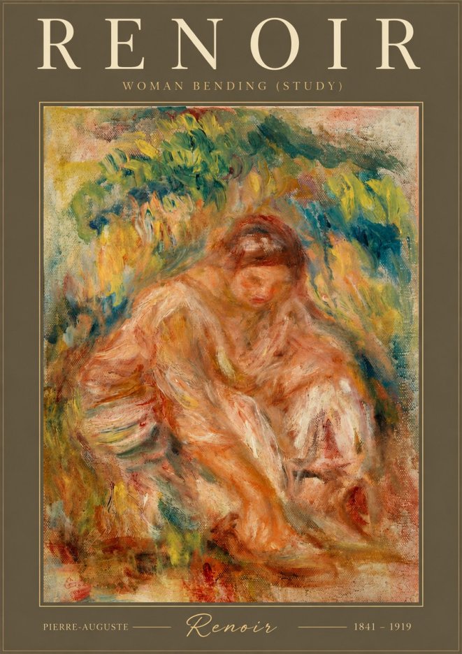 Renoir Woman Bending (Study) No2 - Póster