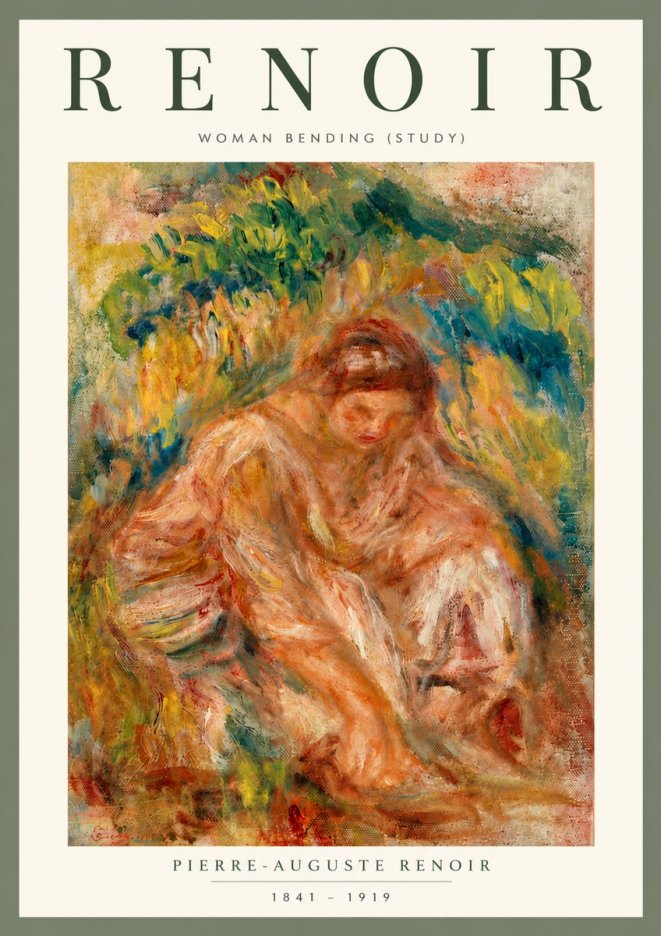 Renoir Woman Bending (Study) No5 - Póster