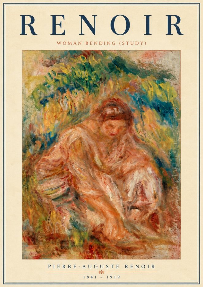Renoir Woman Bending (Study) No6 - Póster