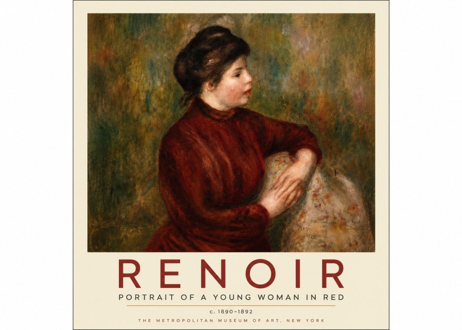 Renoir Young Woman in Red No3 - Póster